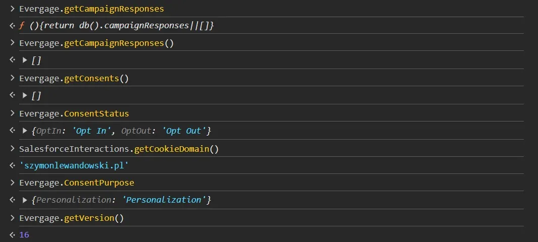 Evergage SalesforceInteractions other functions