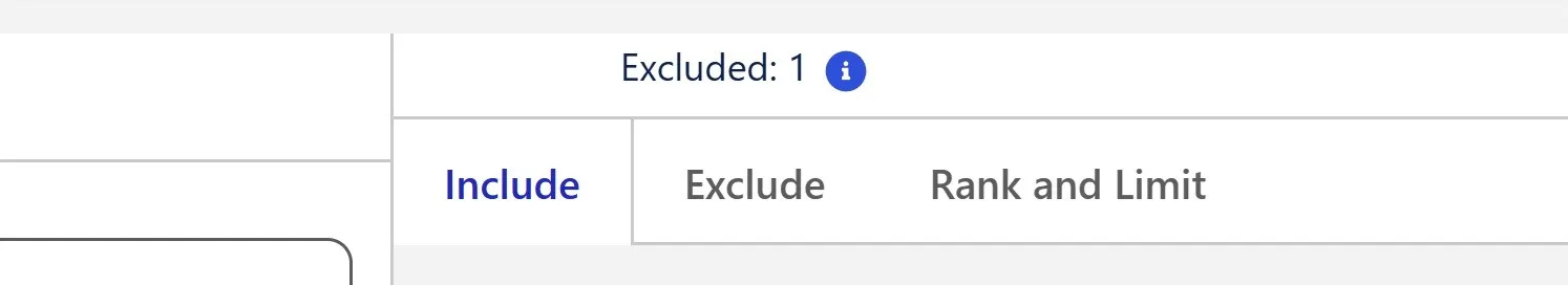 Include, Exclude, and Rank & Limit tabs on the segment canvas
