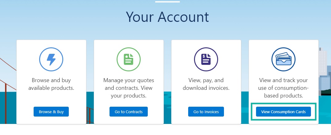 Salesforce Consumption Cards Your Account