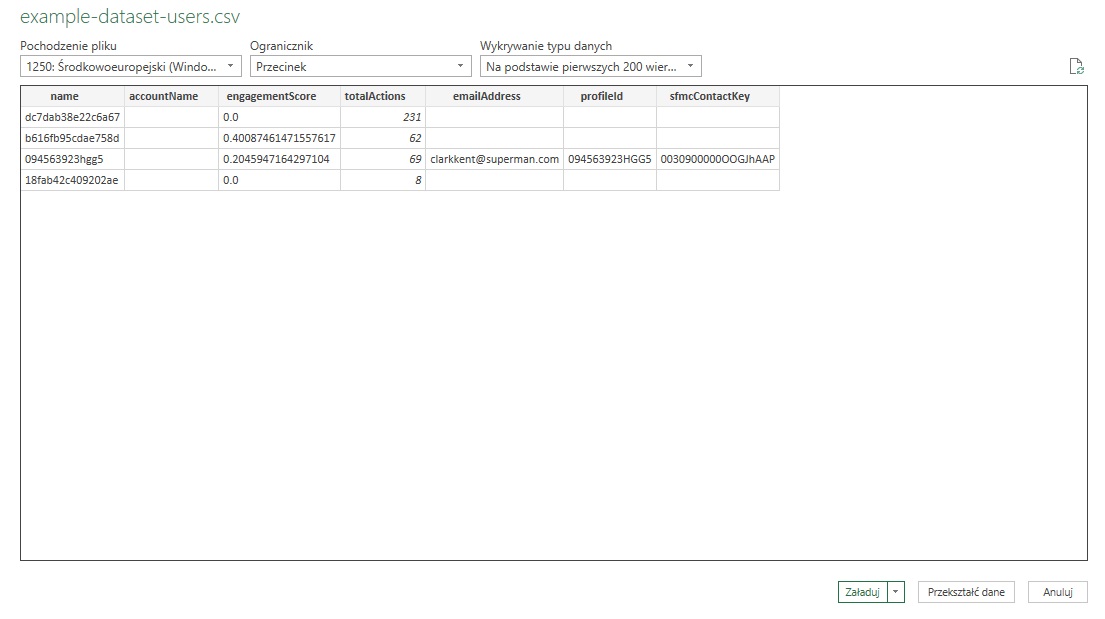 Excel CSV Import