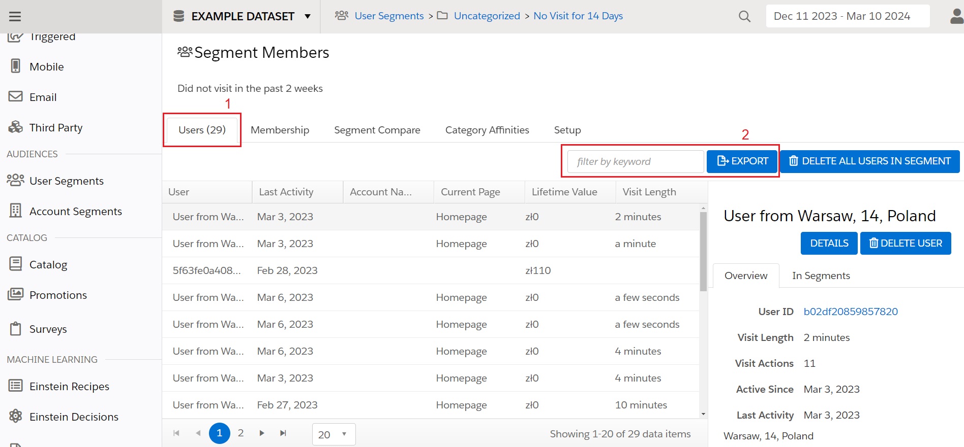 Marketing Cloud Personalization - User Segment CSV Export